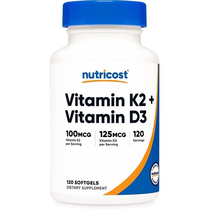 Integratore Vitamina D3 5000 UI + K2 MK7 1200 Mcg - 120 Capsule, Qualità Premium, Vegan