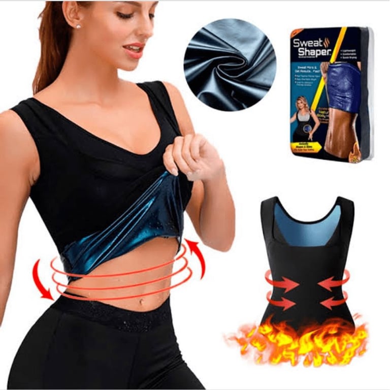 Sweat Shaper Faja Reductora De Cintura Premium Para Hombres, Cinturón De Sauna Para Entrenamiento De Cintura, Sin Neopreno, Cinturón Adelgazante De Sauna, Negro