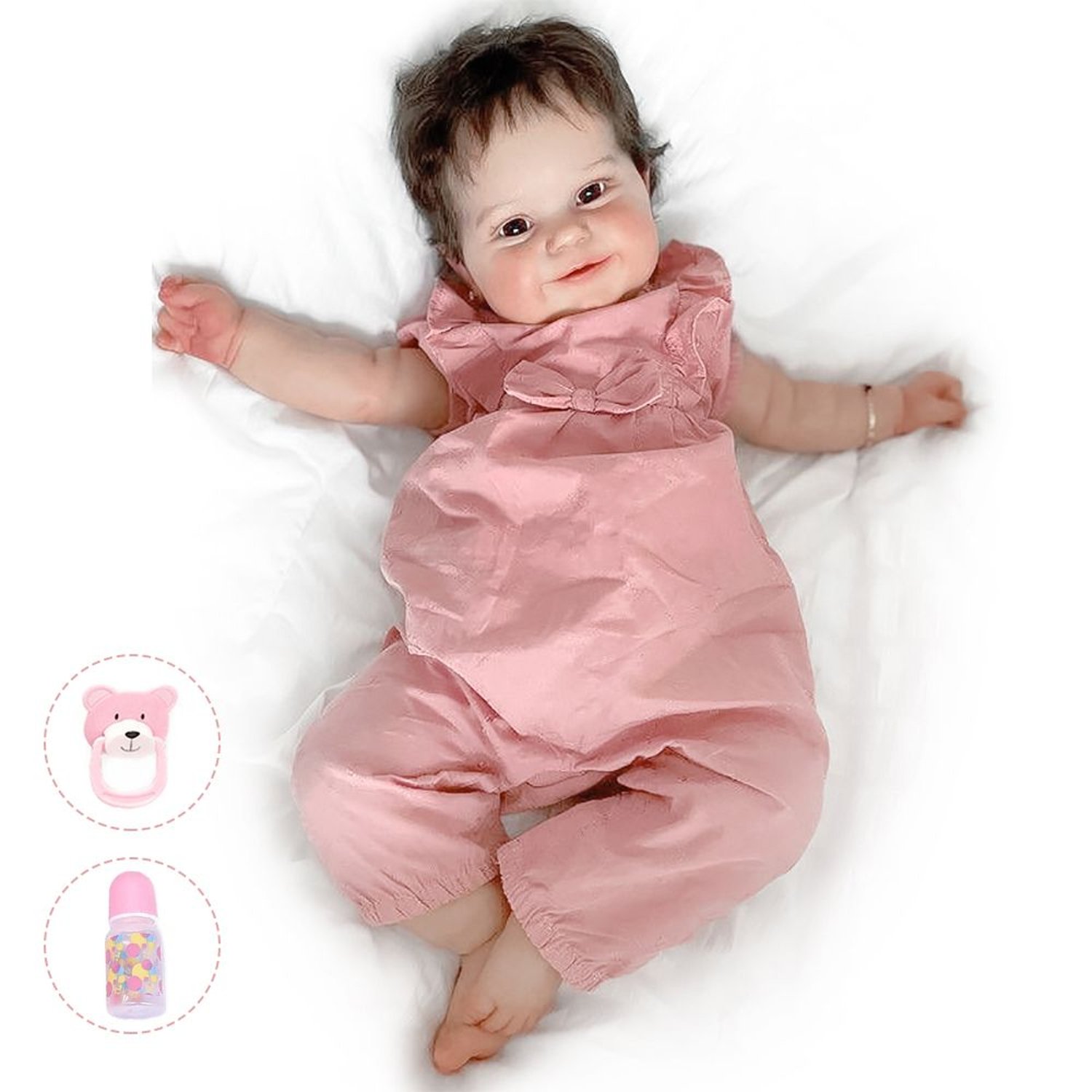 Muneca bebe reborn vinilo de silicona juguetes para 60cm