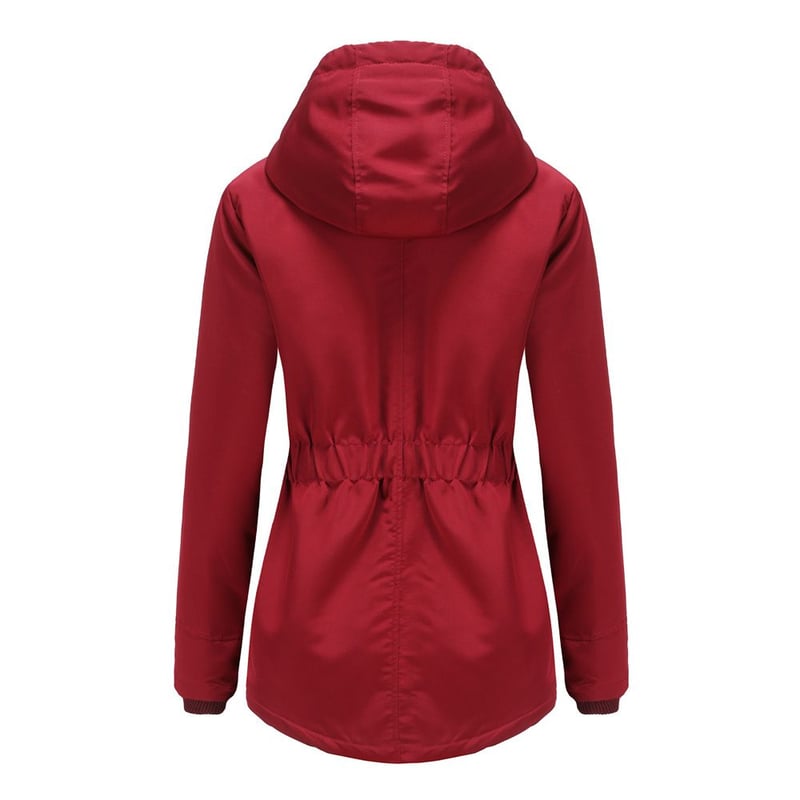 Abrigo rojo capucha discount