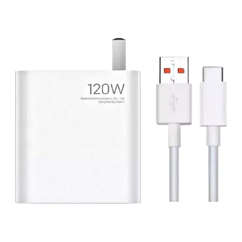 Chargeur Ultra Rapide Xiaomi 120W Avec Câble USB-C 6A - Compatible Redmi Note Et Modèles Xiaomi