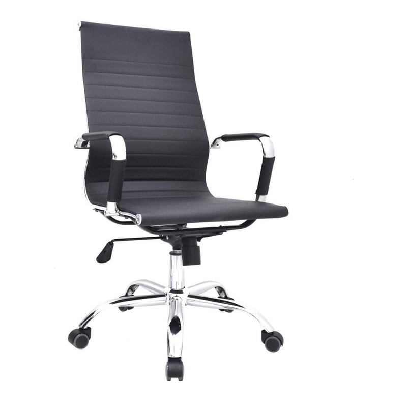 BONNO - Sillon De Escritorio Boss Eco Negro Con Cabecero Bonno