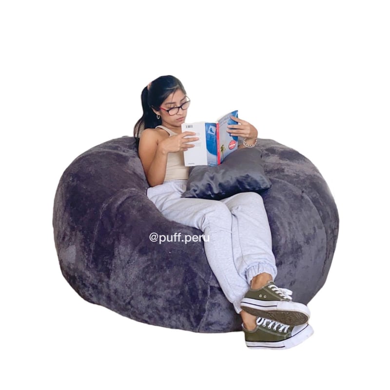 Puff Gigante Gris Oscuro 130 Kg Felpa GENERICO | falabella.com