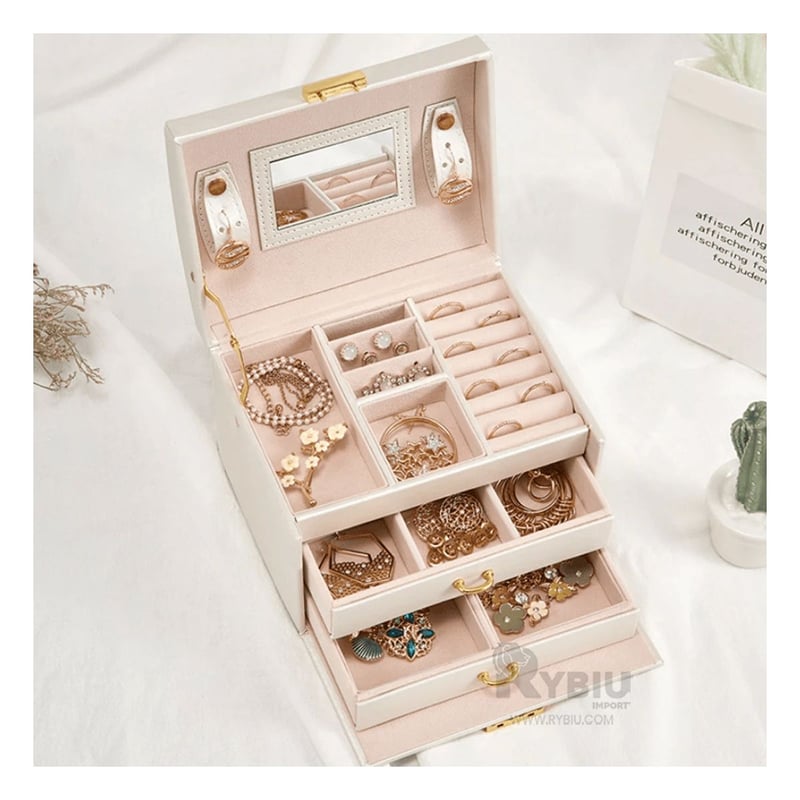 Joyero Stackers Pebble White - 2 Cajones Apilables - Organizador De Joyas Clásico