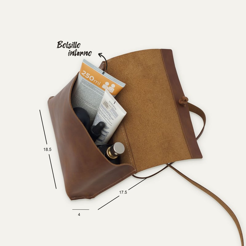 NECESER DE CUERO GENUINO DE HOMBRE RUSTIC PARA VIAJE MARCA KYOTO HANDS GENERICO falabella