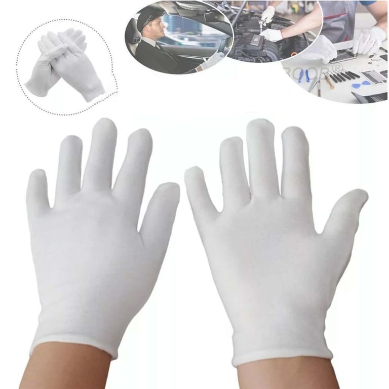 Guantes Blancos De Algodón Y Nylon – 3 Pares Para Desfiles, Guardia De Honor Y Eventos Formales