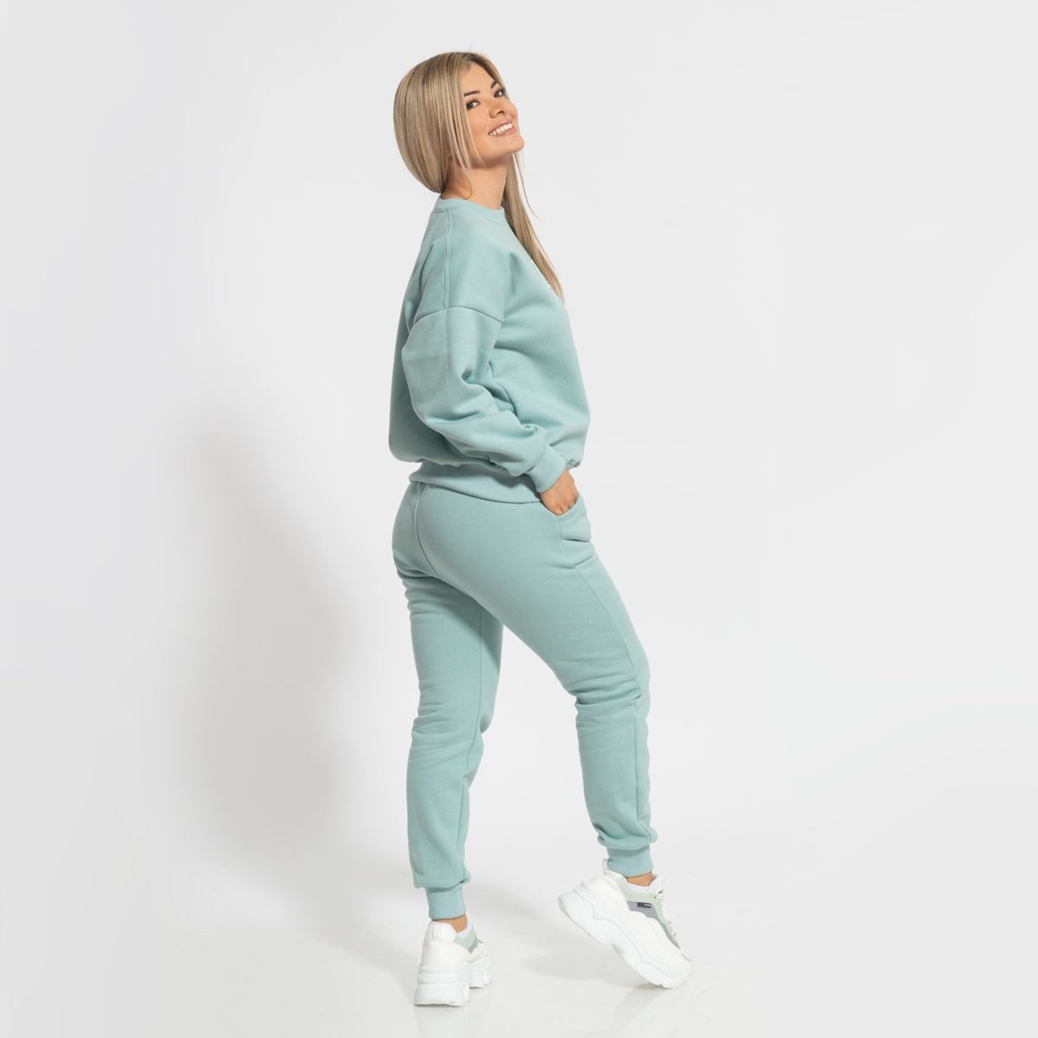 conjunto buzo afranelado para mujer malibu turqueza Arcoi
