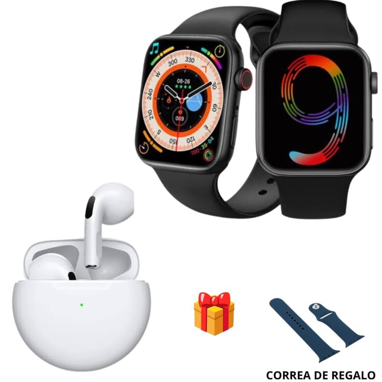 Smartwatch Serie i9 Pro Max S Negro 2023 Audifonos Pro6 Blanco OEM falabella