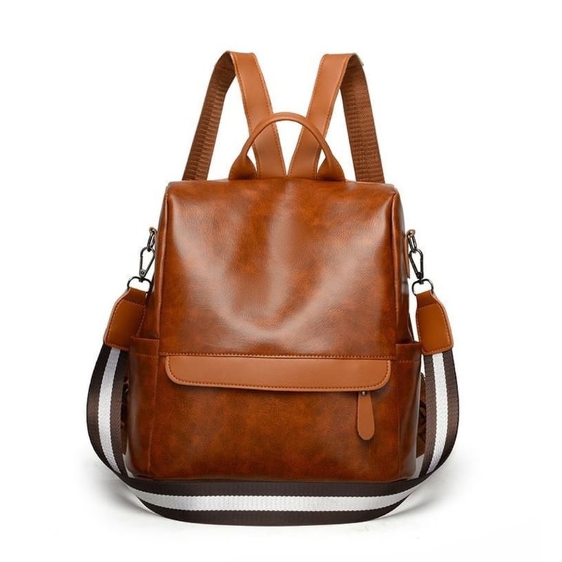Mochila Antirrobo Mujer Bolso Morral Moda Cartera Impermeable Marron GENERICO falabella
