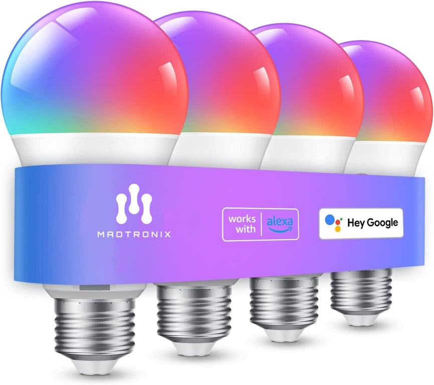 Foco Inteligente 1400 Lumens WiFi RGB Led Pack x 4 MADTRONIX ...