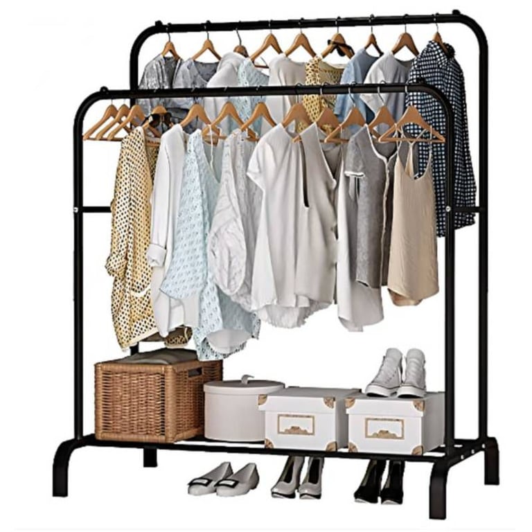 Colgador Perchero de Ropa Estante con Zapatera Con Perno Doble Varilla ...