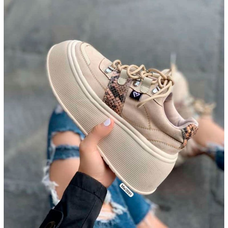 ZAPATILLAS CHUNKY MUJER MELI 834 BEIGE