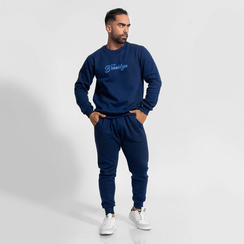 conjunto buzo polera y jogger brooklyn para hombre acero Arcoi