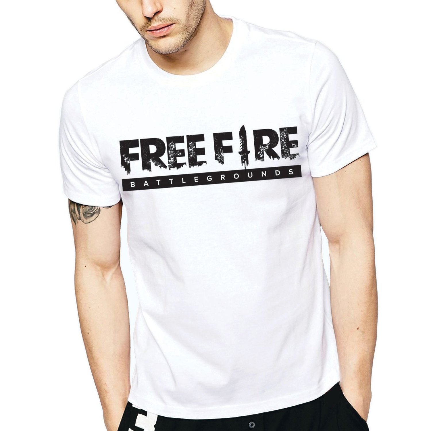 Polo manga corta unisex d nunez Free fire blanco