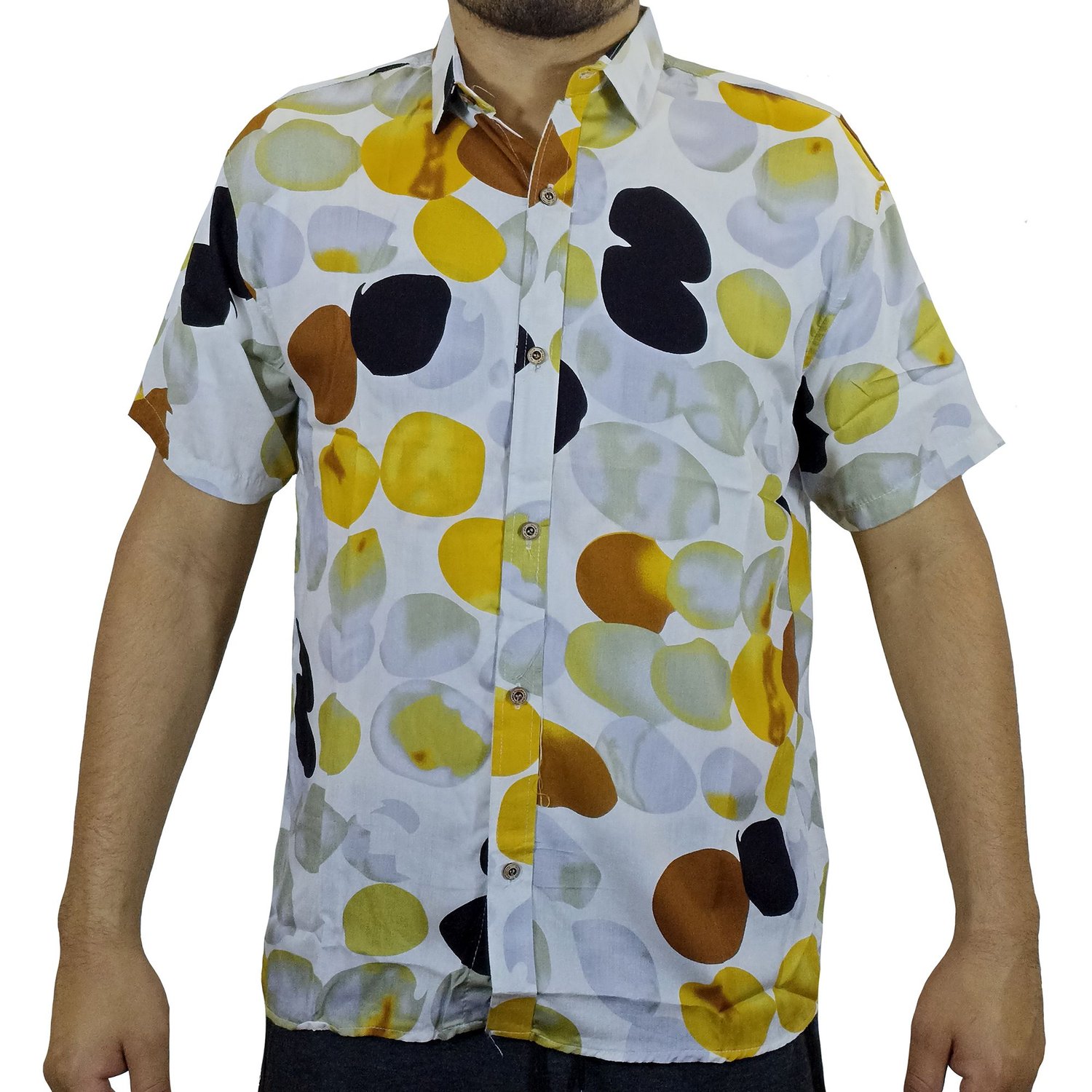 Camisa Chalis Manga Corta Para Hombre Blanco