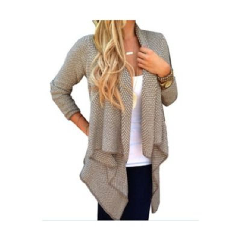 Cardigan sueter largo abrigo irregular asymmetrical caqui. VATYERTY falabella