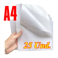 GENERICO - 25 Papel Adhesivo Bond Mate Impresora Tinta o Láser