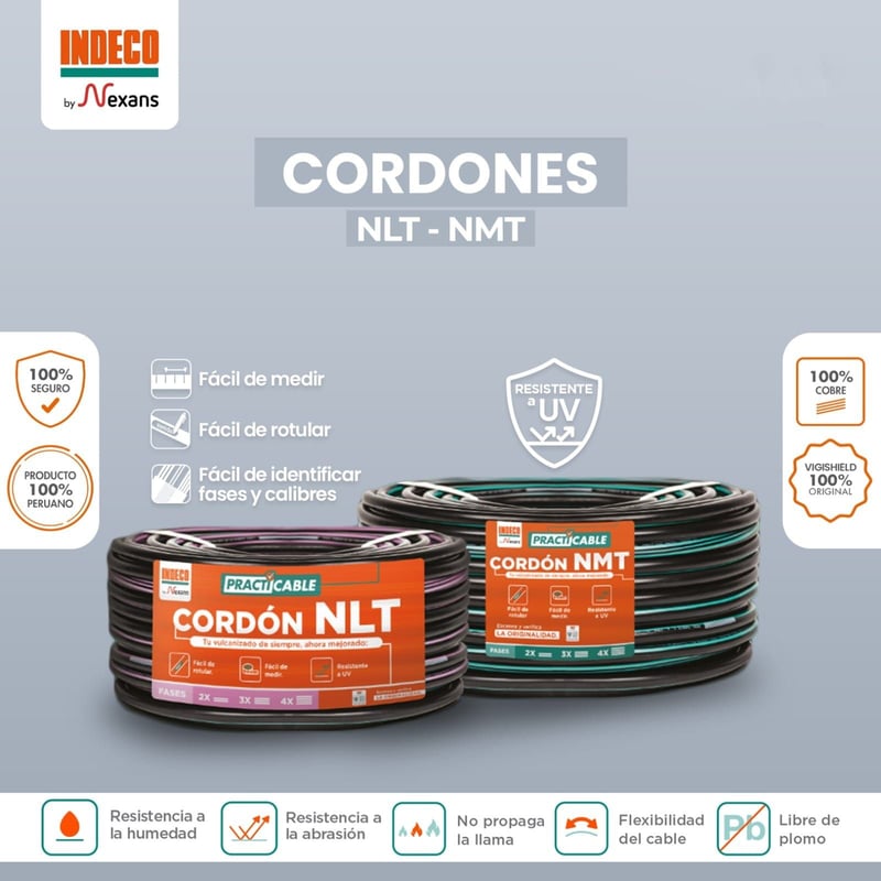 INDECO - CABLE VULCANIZADO NMT3X12 3 X 12 AWG INDECO - N. PRESENTACIÓN (NEGRO)