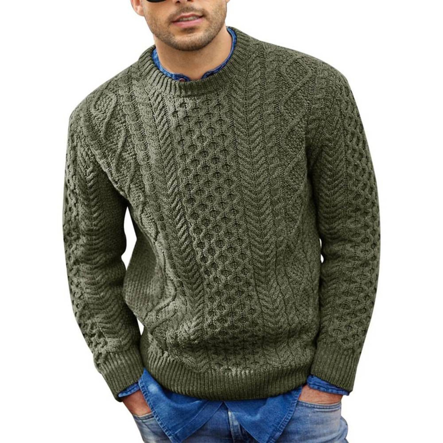 Sueter casual de moda para hombres Verde