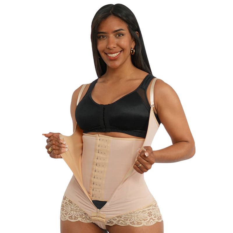 Faja Body Short Encaje Doble Compresion Cintura Avispa FAJAS VICKY MOLDEA TU INTERIOR falabella