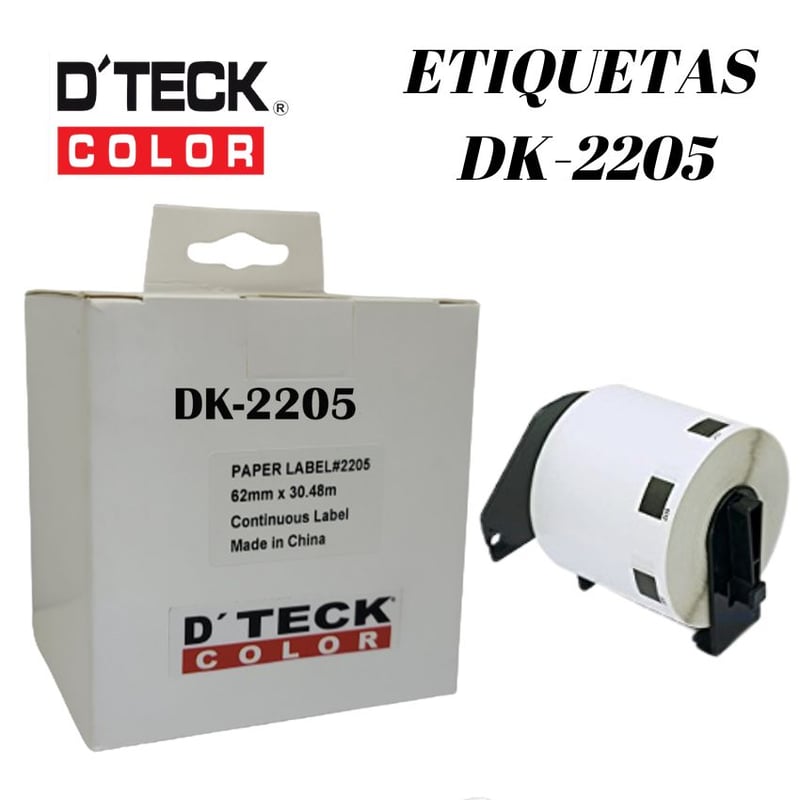 Rollos Etiquetas T&eacute;rmicas Contin&uacute;a Dk 2205 Dk2205 Ql