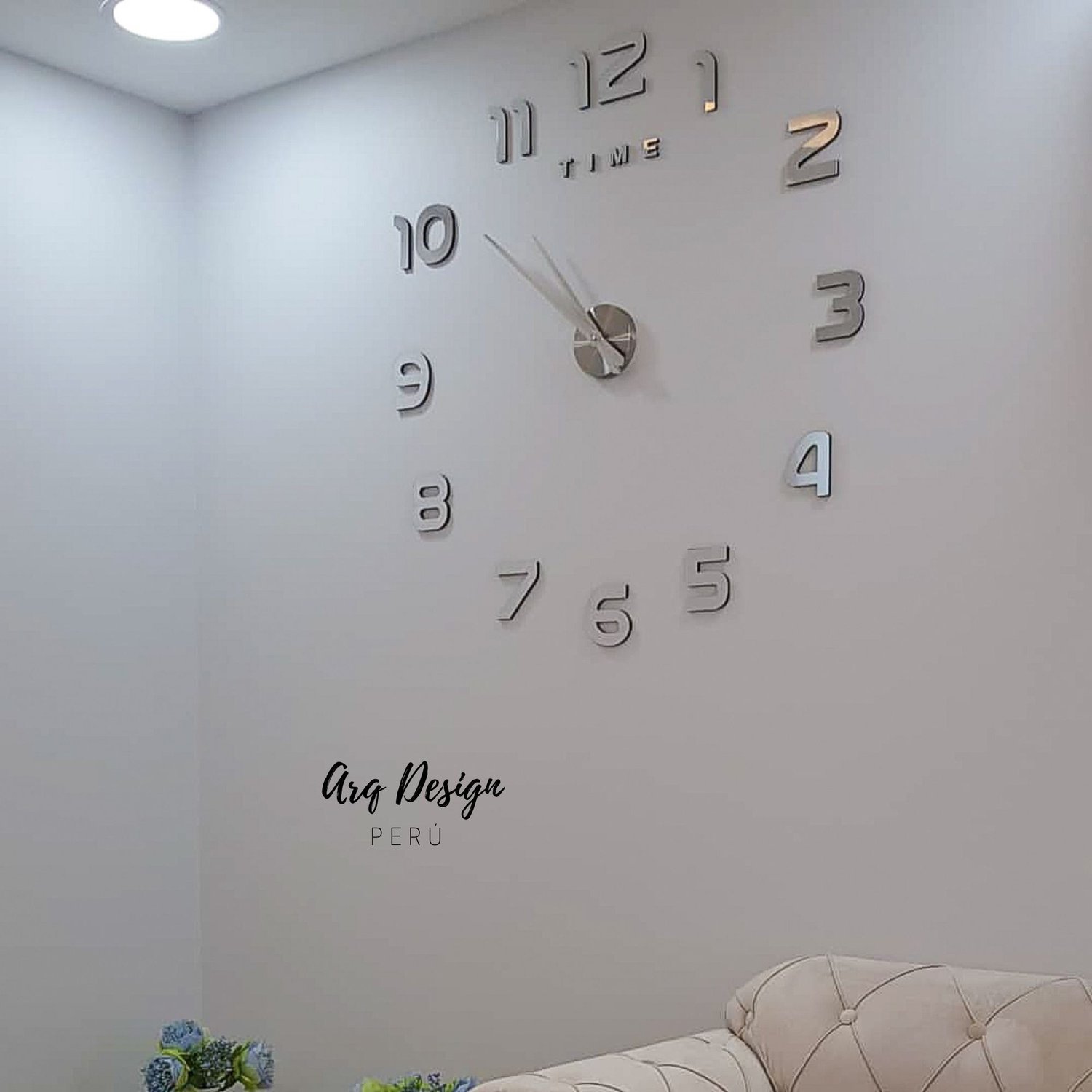 Reloj de Pared para Sala Moderno Aiden Plateado Sodimac Peru