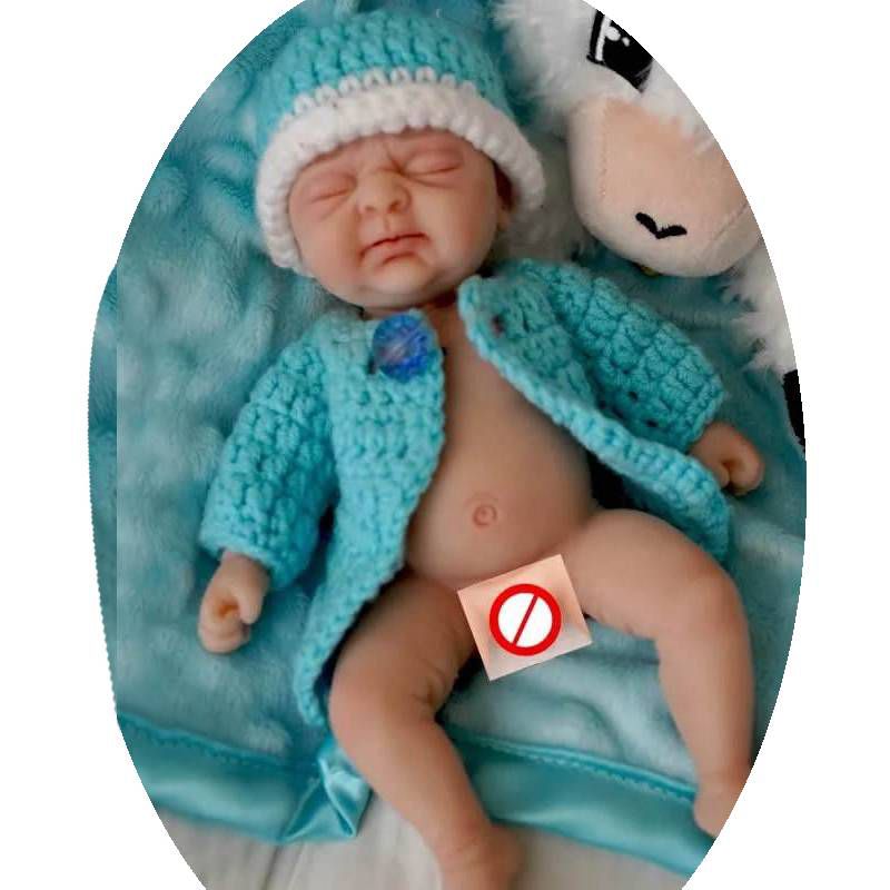 Mini Bebe Reborn Silicona 18 cm Nino
