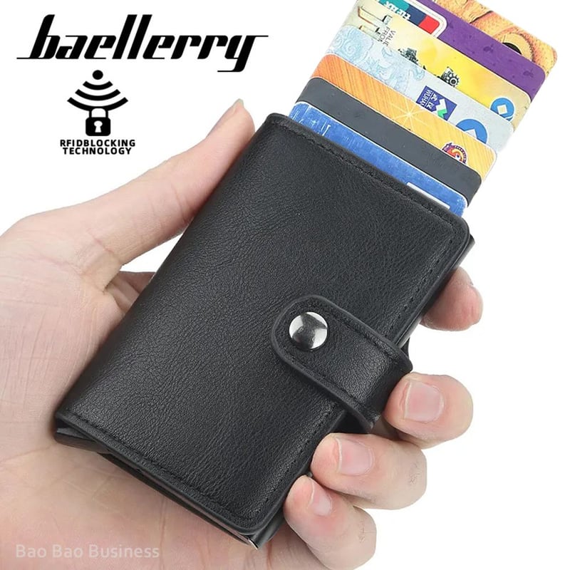 Billetera RFID Hombre Tarjetero Billetera de Aluminio Antirrobo Broche BAELLERRY falabella