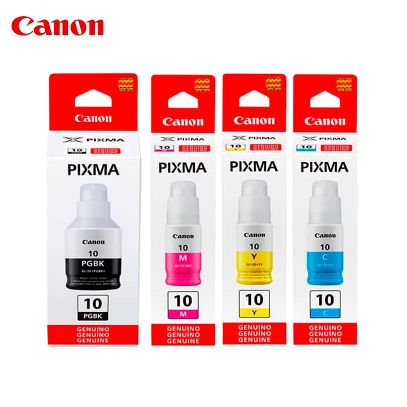 CANON - Kit 4 Botellas de Tinta Canon Gi-10 Para G6010 G7010