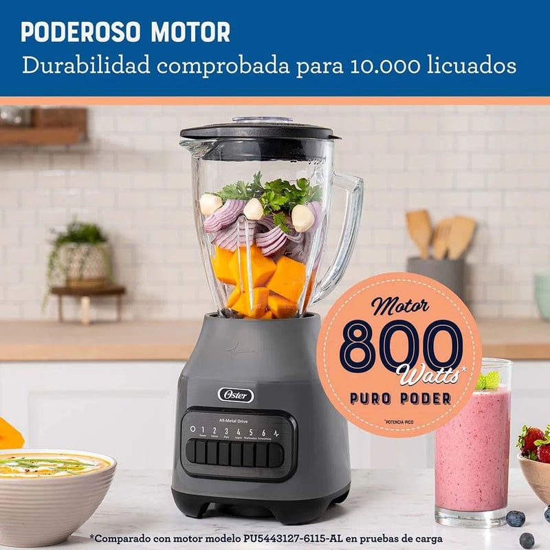 Licuadora Oster 6 velocidades mas pulso Gris Sodimac Peru