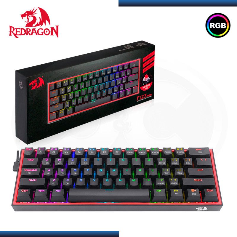 REDRAGON - Teclado Redragon FIZZ PRO K616-RGB-B Wireless English BLACK