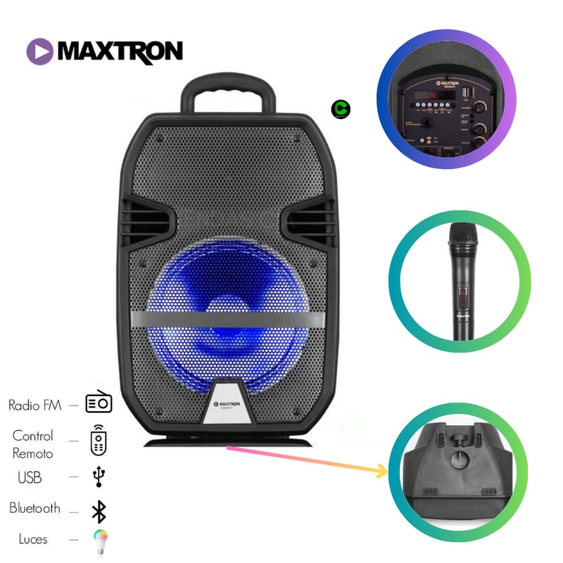 MAXTRON - Parlante Bluetooth Maxtron Libidum MX321VB Con Microfono Inalambrico