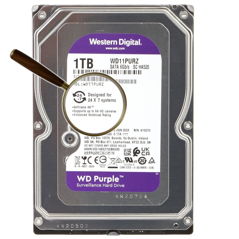 WESTERN DIGITAL - Disco Duro WD Purple 1TB Video Vigilancia SATA 5400RPM WD11PURZ