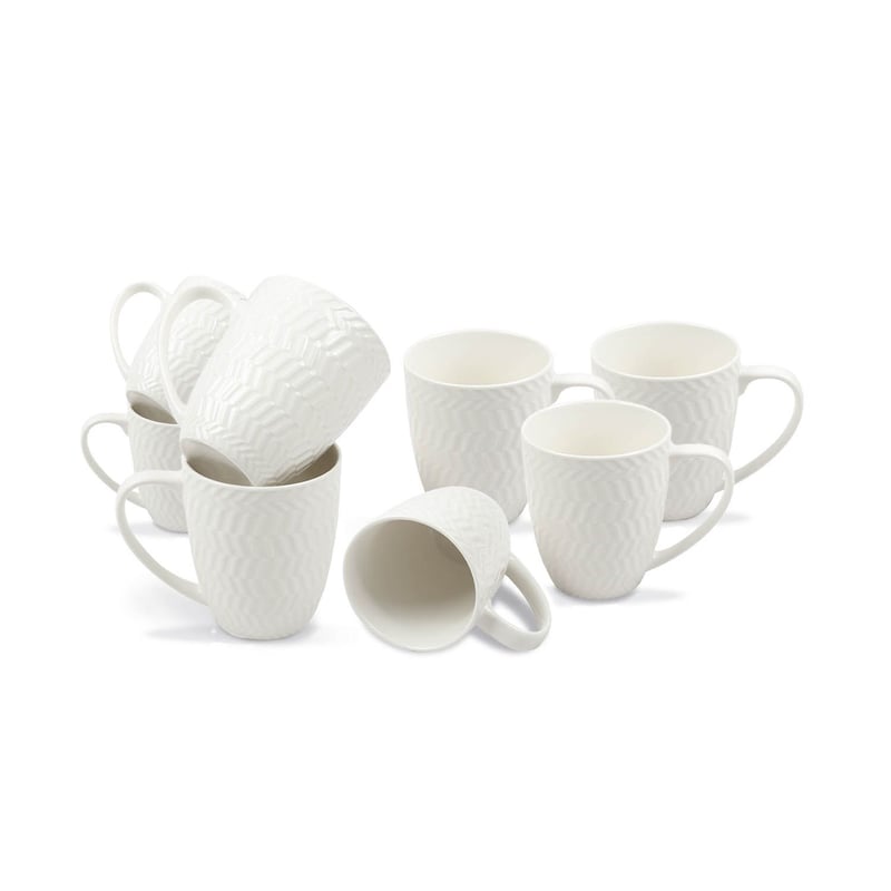 BIA Set Of 3 Lux Espresso Cups & Saucers Silver, Porcelain, Platinu