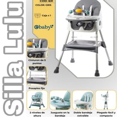 EBABY - Silla de Comer para bebe Plegable Doble bandeja LULU