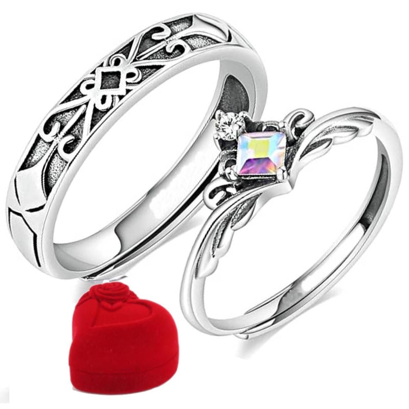 Anillo Para Pareja Doncella y Caballero Regalo Enamorados novios