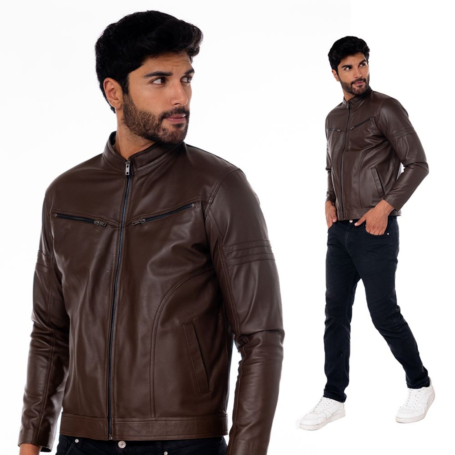 Casacas de cuero para hombre shop