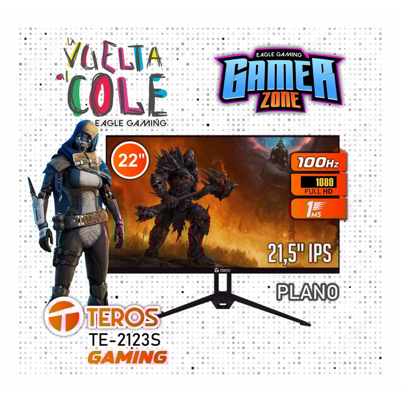 Monitor Teros TE-2123S 22 PUL IPS 1920x1080 FHD 100HZ HDMI VGA VESA ...