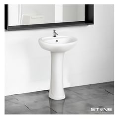 STONE - LAVATORIO BASIC C/ PEDESTAL BLANCO