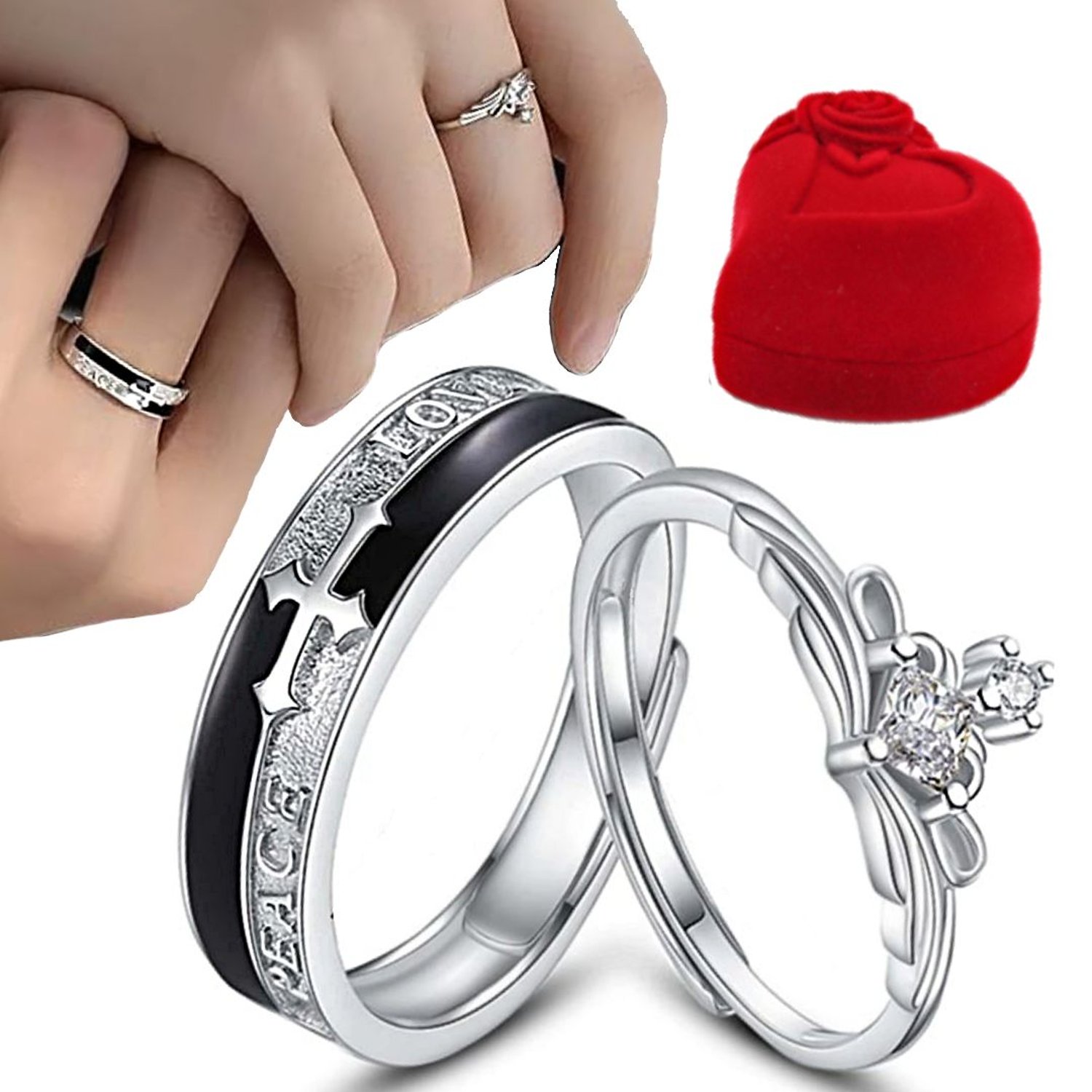 Anillo Para Pareja Plata 925 Rey Reina 2 GENERICO falabella