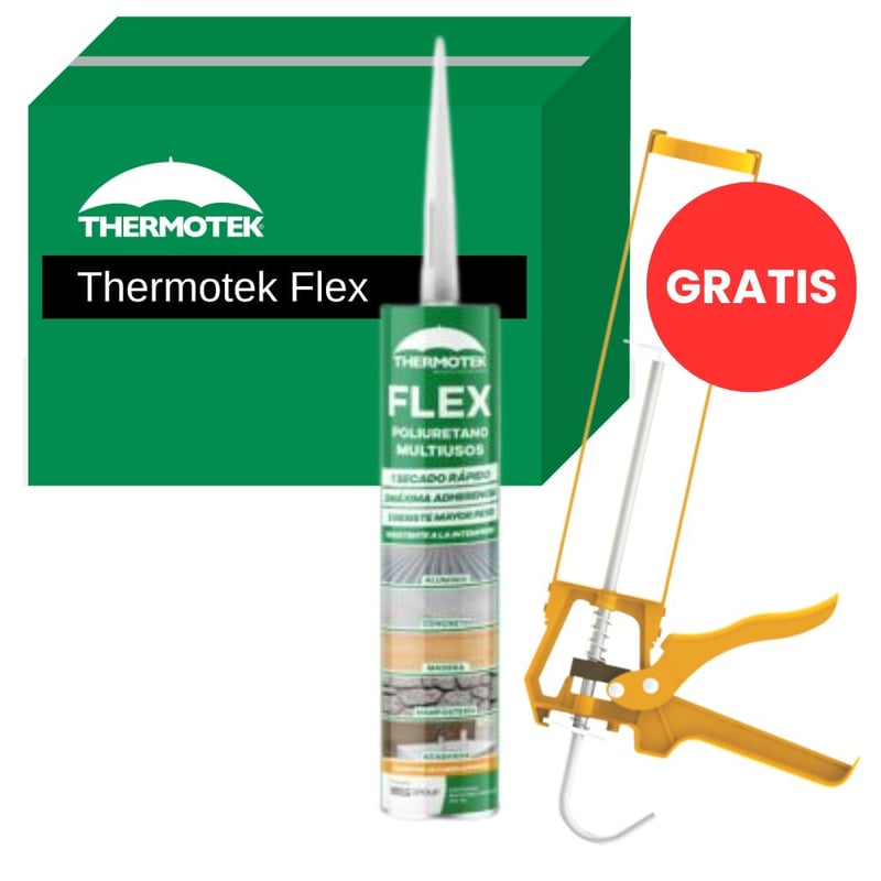 Pack Thermotek Flex Gris 300ml x 25 unidades y Sika pistola GENERICO ...