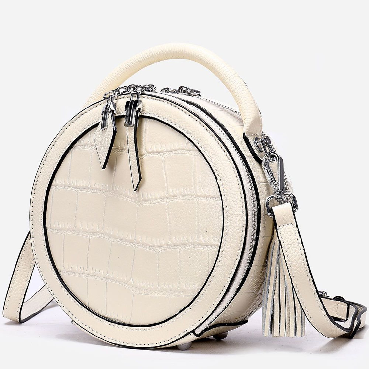 Cartera redonda de cuero vacuno Modelo 805