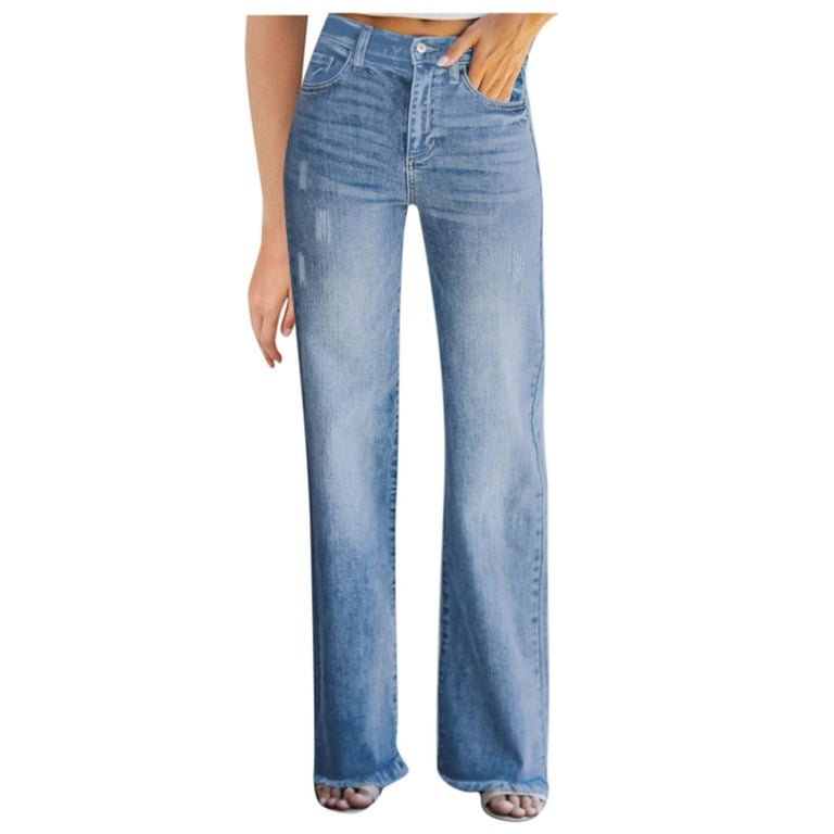 Lazutom Jeans De Pierna Recta Con Forro Polar Para Mujer, Cintura
