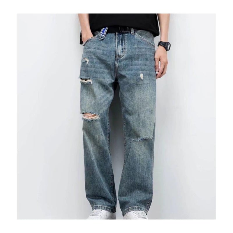 Pantalones con rotos para hombre shop