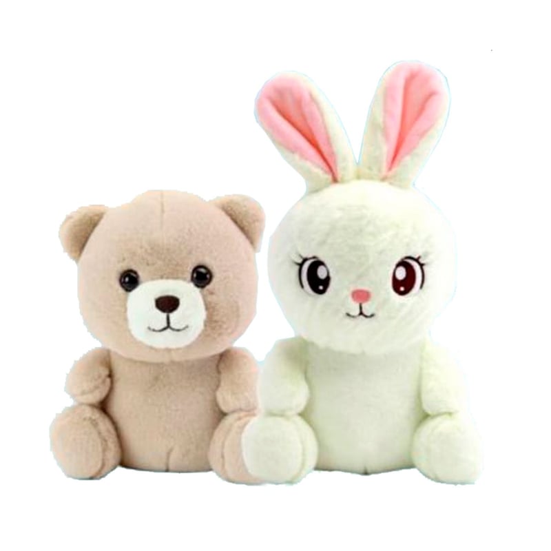 YH YUHUNG Coniglietto Parlante Musicale Peluche | Interattivo Con Orecchie Che Sbattono | Morbido Giocattolo Grigio E Rosa Per Bambini - 4