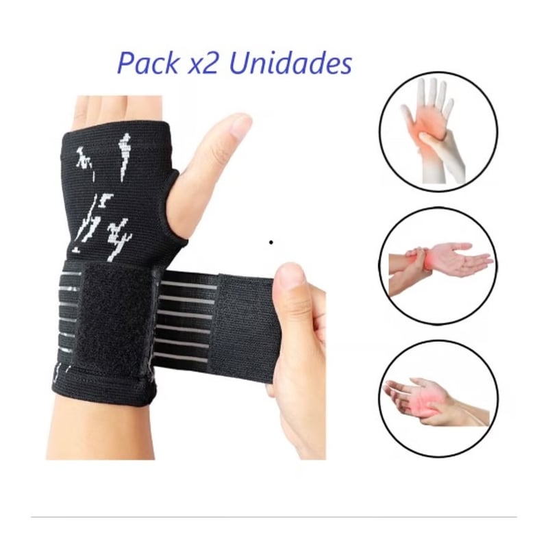 Pack 2 Muñequera Soporte Mano Reduce Dolor Tendinitis Verde | Sodimac  Falabella