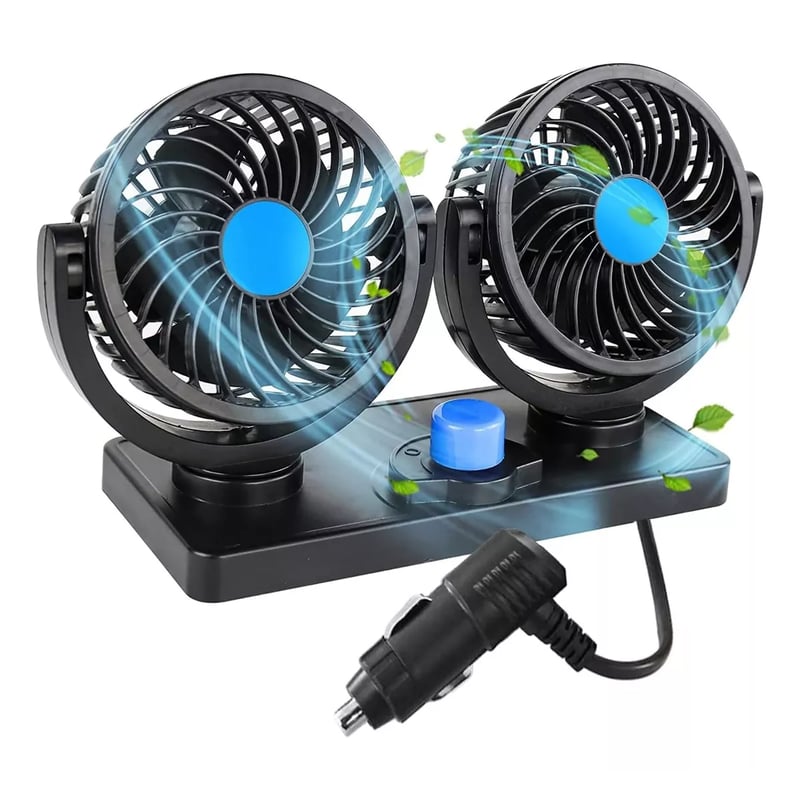 "360 Grados Doble Ventilador Para Auto Carro Coche 12v"