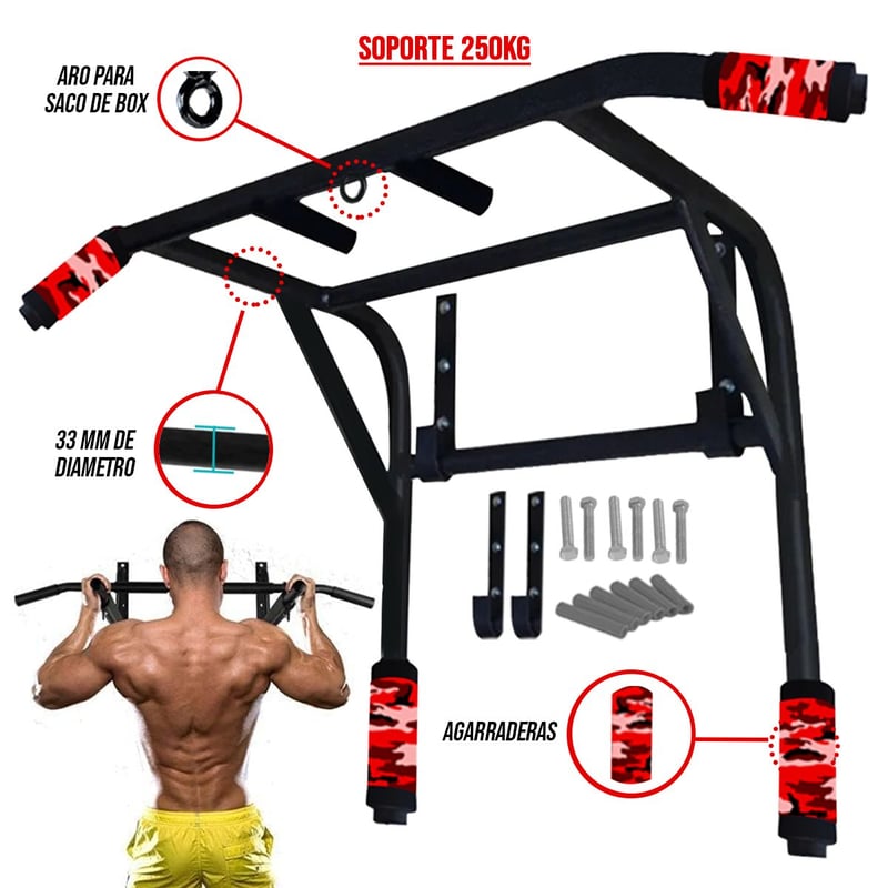 Barra 2 en 1 Paralela Calistenia Croosfit 250KG HOLGU falabella