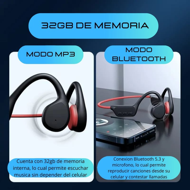 Auriculares inalambricos fashion con memoria interna