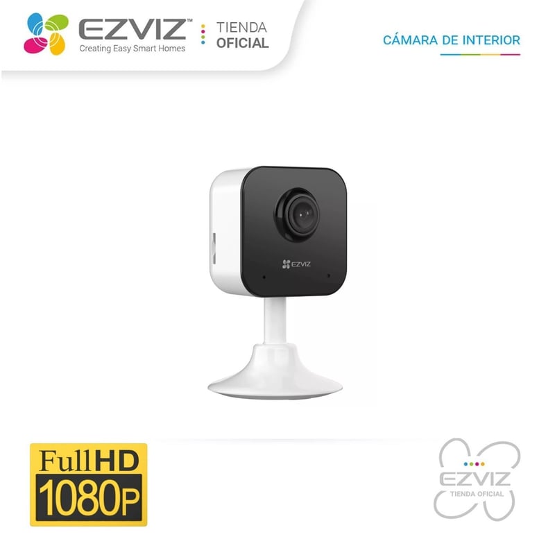 Telecamera Sorveglianza Ezviz H1C WiFi Indoor Full HD 1080p, Bianca, Compatibile Alexa